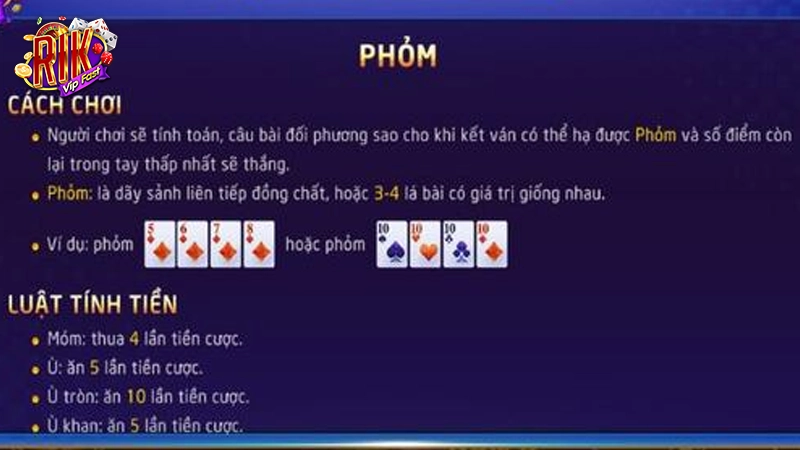 Chi tiết từng bước chơi game bài phỏm tại Rikvip