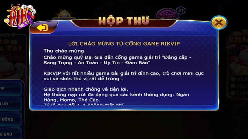 Các thao tác đăng ký Rikvip