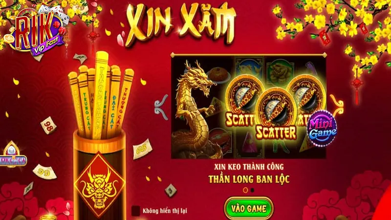 Quay hũ Slot Xin Xăm mang không khí tết vui tươi