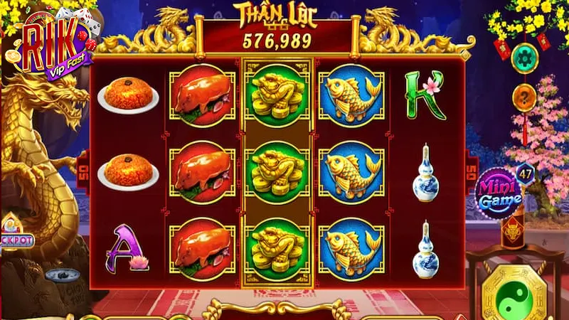 Giao diện Quay hũ Slot Xin Xăm đẹp rực rỡ